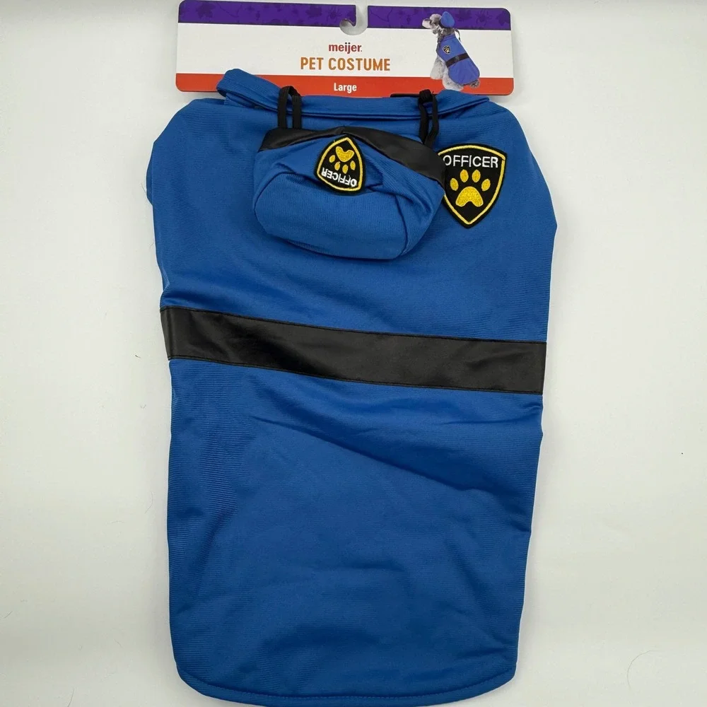 Pet Costume‎ Large Police Officer Halloween Dog Outfit Blue Cosplay New